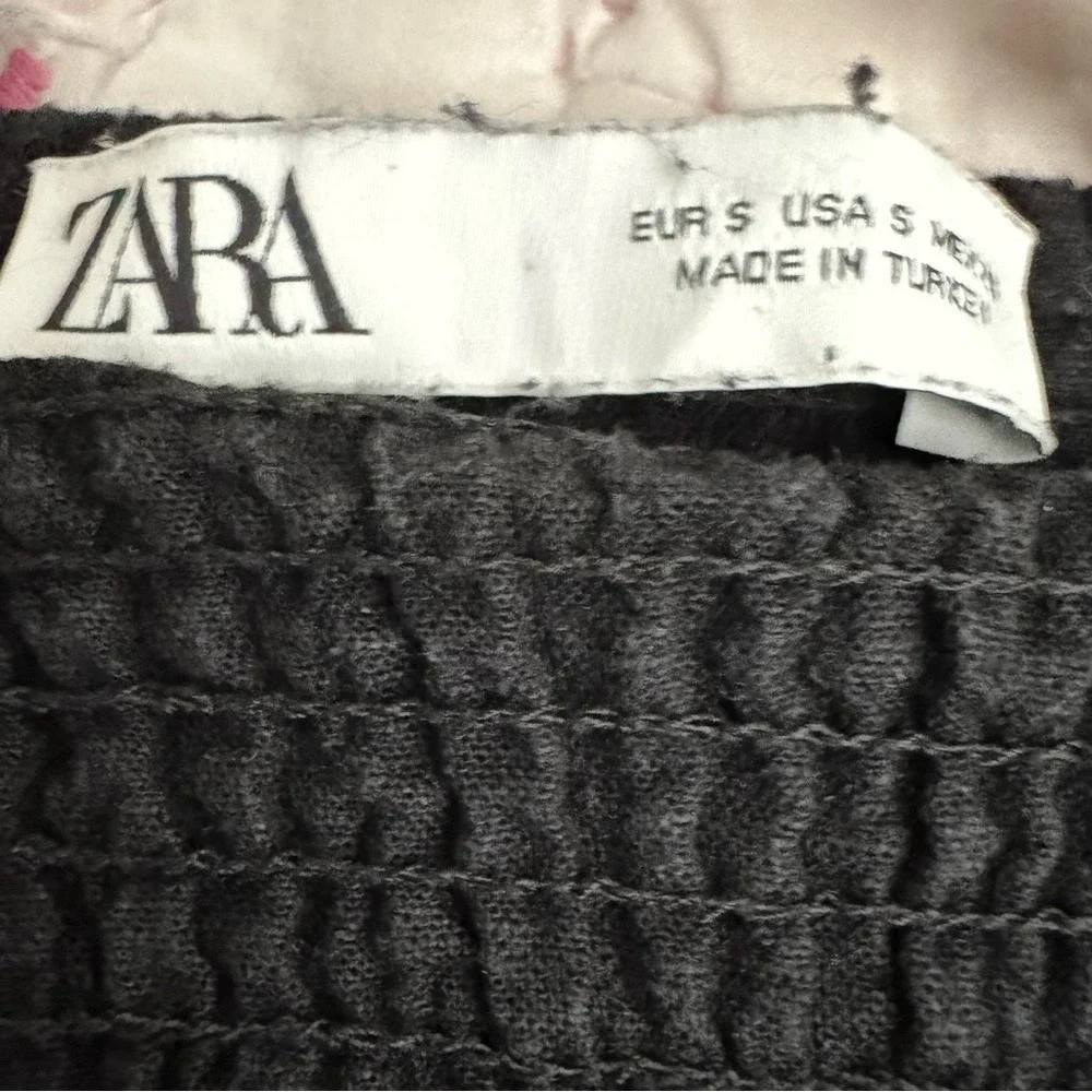 Zara Linen Blend Cropped Wide Leg Sleeveless Jumpsuit Black Size Small